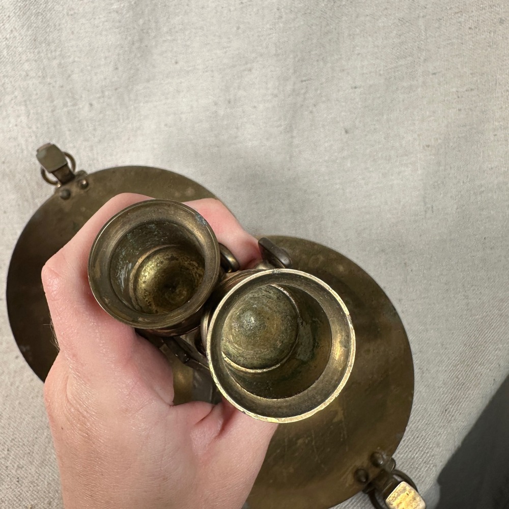 Vintage Brass Gimbal Ship Candlesticks Set of 2 Nautical Taper Candle Holders - Picture 6 of 10